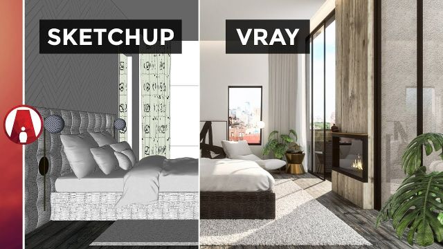 SKETCHUP để dựng hình – Vray để xử lý hình ảnh